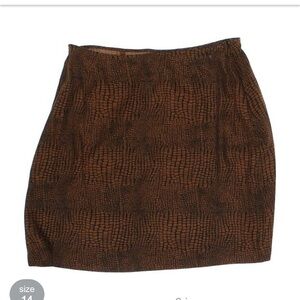 NWT Finity Vintage Black & brown silk skirt  14
